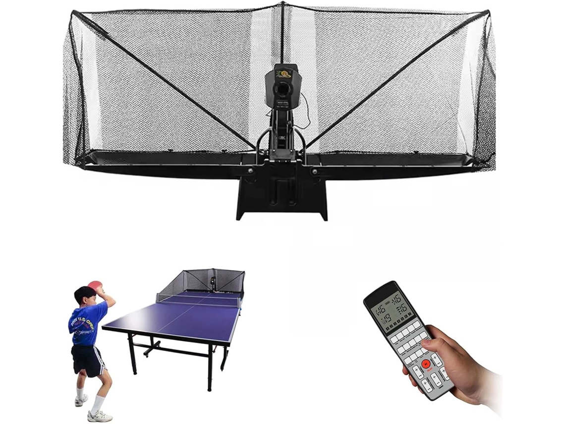 Robot De Ténis De Mesa H600-pro 50w Com Rede, Comando À Distância E 100-300 Bolas