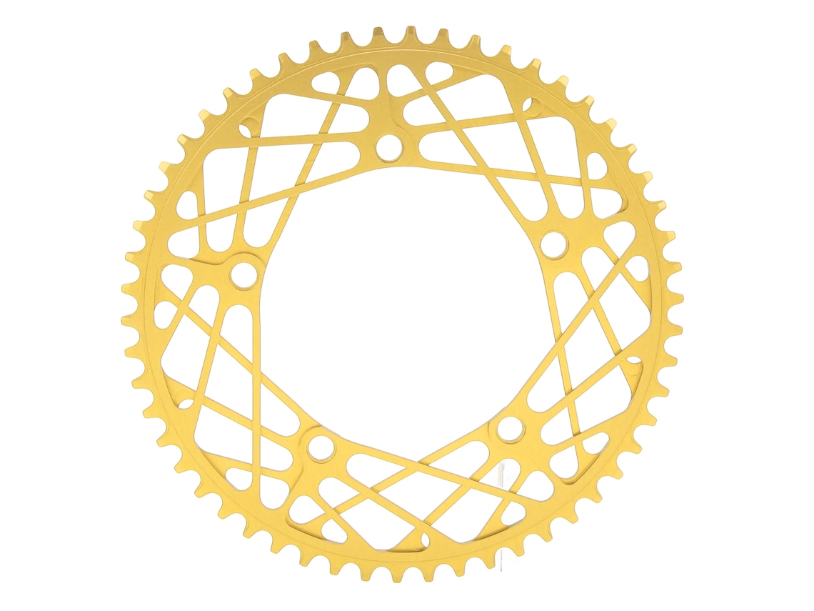 Engrenagem de bicicleta 54T de liga de alumínio leve e resistente anodizada para bicicleta dobrável amarela S/MARCA
