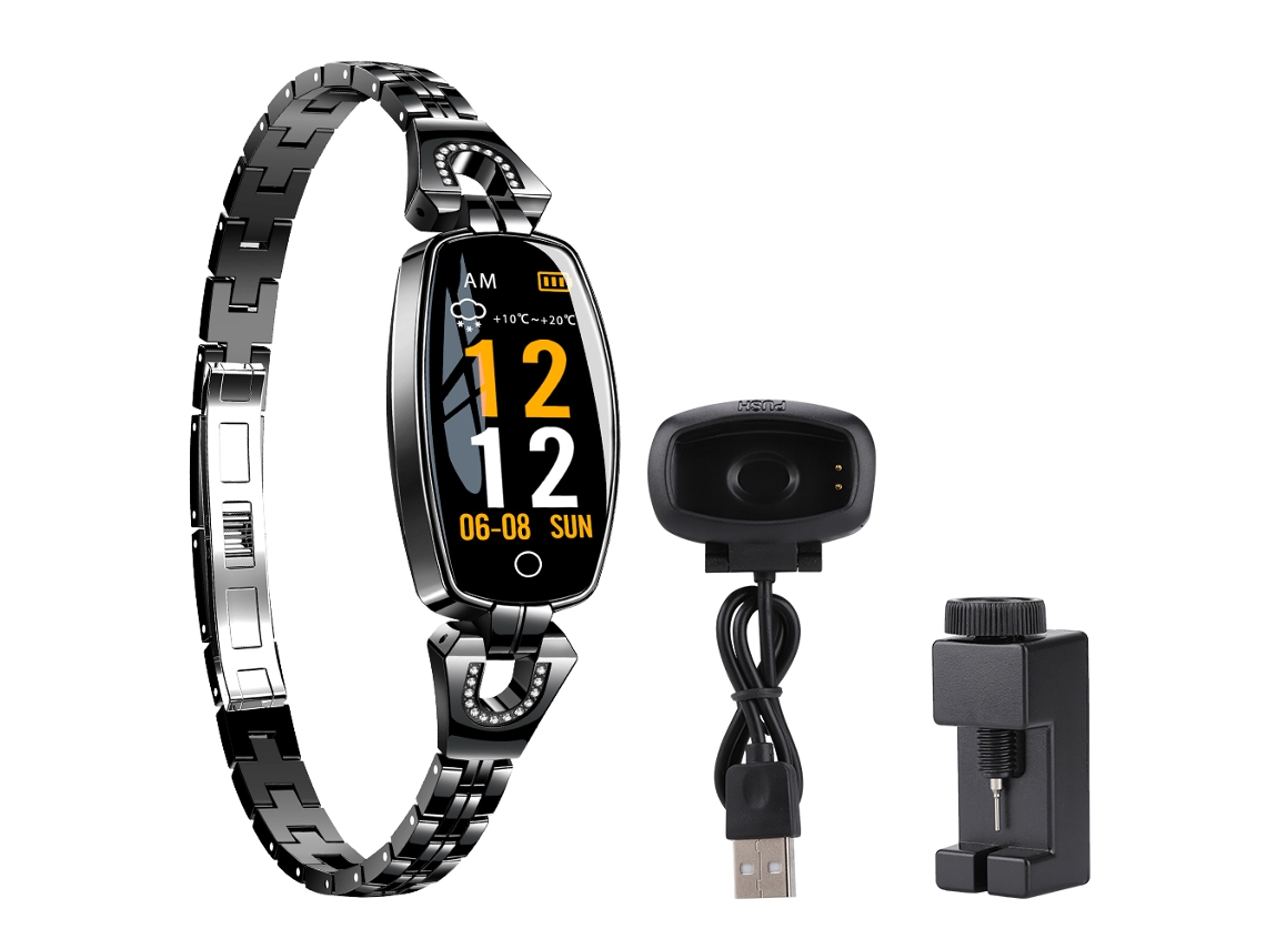 Pulseira inteligente H8 feminina monitor de frequência cardíaca, sono, resistência à água IP67 EOOCOO