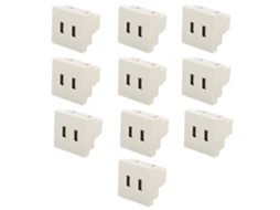 Conjunto de 10 tomadas de parede com USB 2 portas 10W, carregador 5V2A, 110‑250V para RV, hotéis, casa | S/MARCA