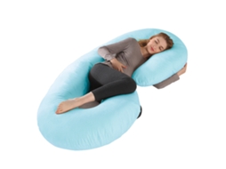 Almofada para Grávidas, Travesseiro para Gestantes em Formato de C, Alivia Dores nas Costas e Pescoço Gravidez SPQMENT (140x70cm azul Claro)