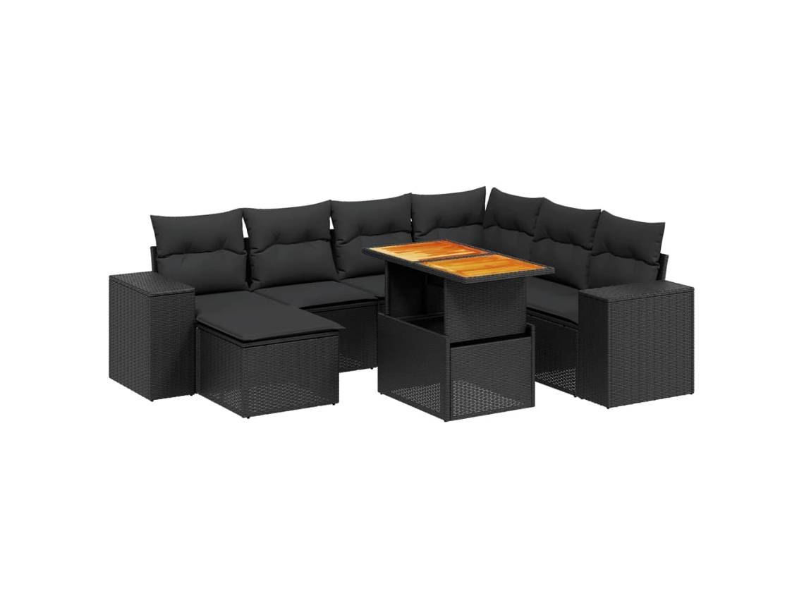 Garden Sofa Set, Garden Sofa Sets Vidaxl Preto Rattan / Vime (n/a)
