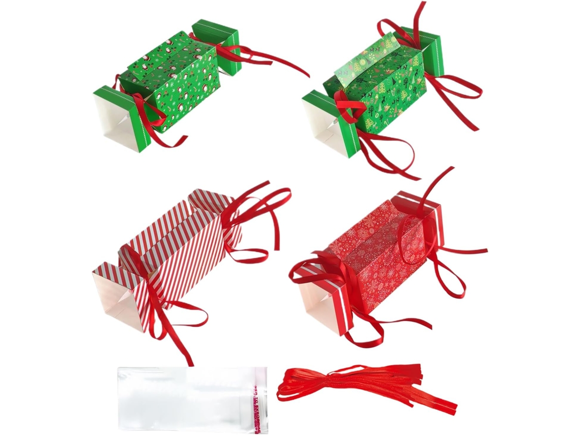Lembrancinhas De Natal Com Cordão - Lembrancinhas Em Formato De Caixa Com Saquinhos.