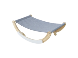 Casinha para Gatos, Cama para Animais de Estimação, Cadeira de Balanço de Madeira Maciça, Cadeira 2 em 1 e H AQUAFORGE