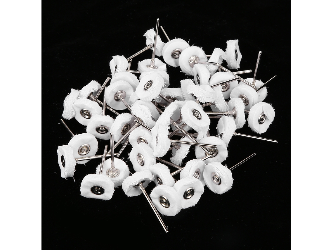 50 Unidades De Rueda De Pulido De Tela Blanca Suave Dental Para Herramienta Rotatoria Pad De Esmaltado