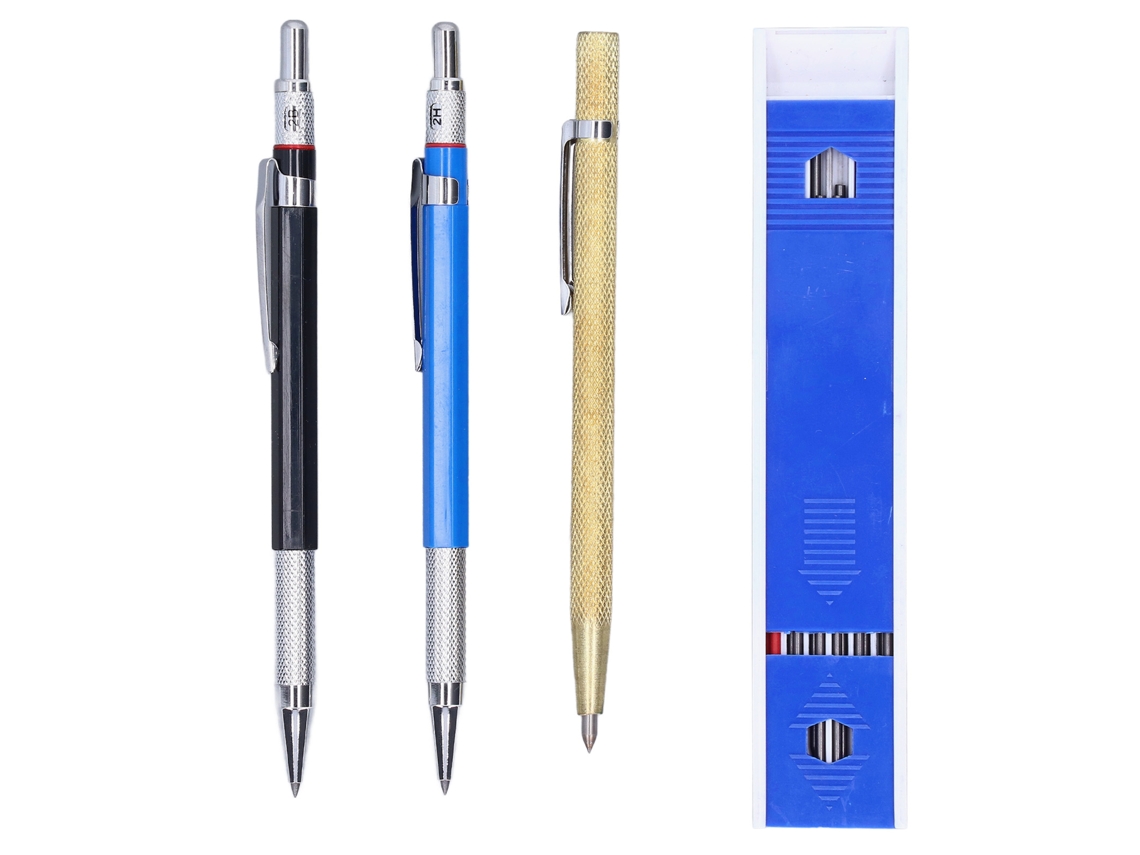 Lápiz Mecânico Carpinteiro 2.0mm Ferramenta De Marcação Com Recargas Para Trabalho De Madeira