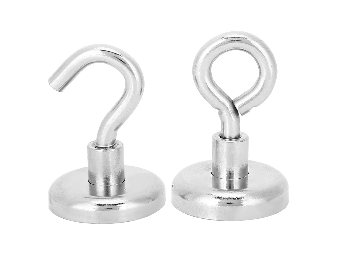 2 Peças Gancho Magnético Ferramenta Pesca Acessório Hardware Antirroto 3 Camadas Revestimento N35