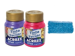 TINTA TECIDO 37ML METALICA AZUL 04340559 ACRILEX 