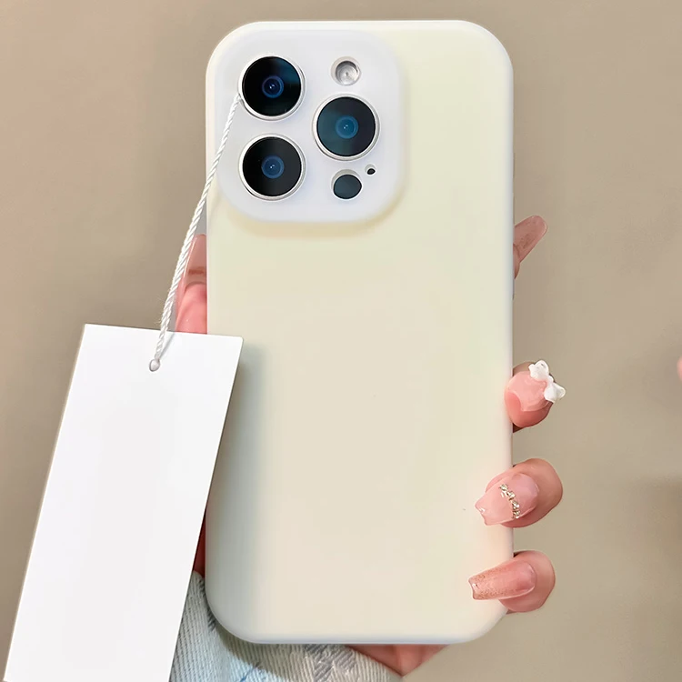 Capa De Celular Em Silicone Líquido Na Cor Candy Jelly (para Iphone 14 Pro, Cor Off-white)