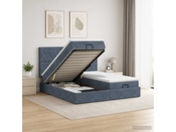 Vidaxl Cama Ottoman Com Colchão 2 Unid. Cinzento-escuro Veludo