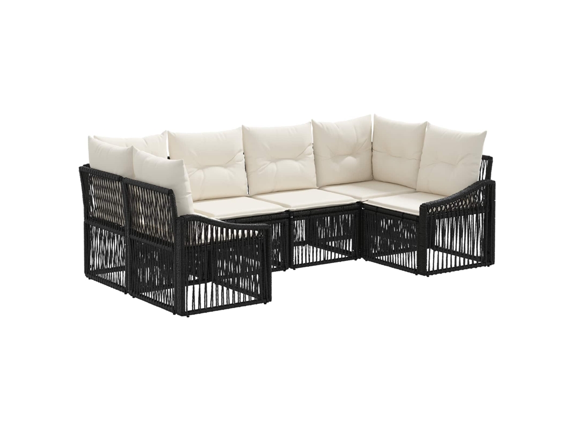 Maison Exclusive - Conjunto De Sofá De Jardim 6 Unid. 6-número De Lugares Preto