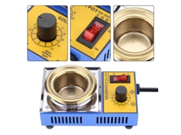 Pote de solda sem chumbo de 150 W com placa de titânio de 50 mm, 200-450 °C para soldagem e dessoldagem.