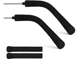 2 Pares De Protetores De Hastes De Óculos Em Nylon E Elastano Pretos, Acolchoados Para Maior Conforto E