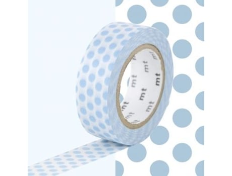 Fita Adesiva de Bolinhas Azul Gelo MASKING TAPE (1,5 cm X 7m)