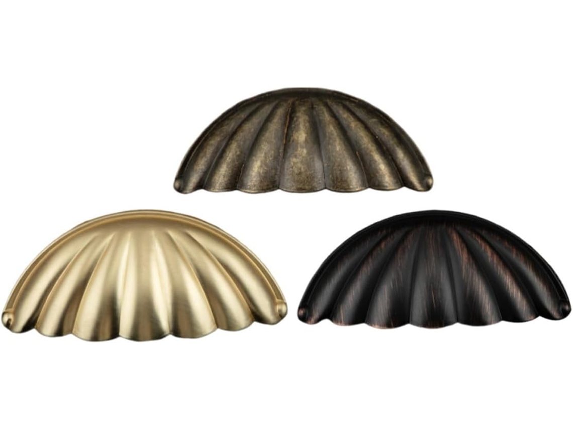 Conjunto De 3 Puxadores Porta Armário Em Liga Zinco Com Espaçamento Entre Furos 64mm
