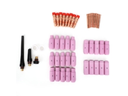 46 Peças De Acessórios Para Pistola De Soldadura Wp-17/18/26: Bocal Cerâmico, Cone, Corpo De Cone (0.040in, 1/16in, 3/32in, 1/8in)