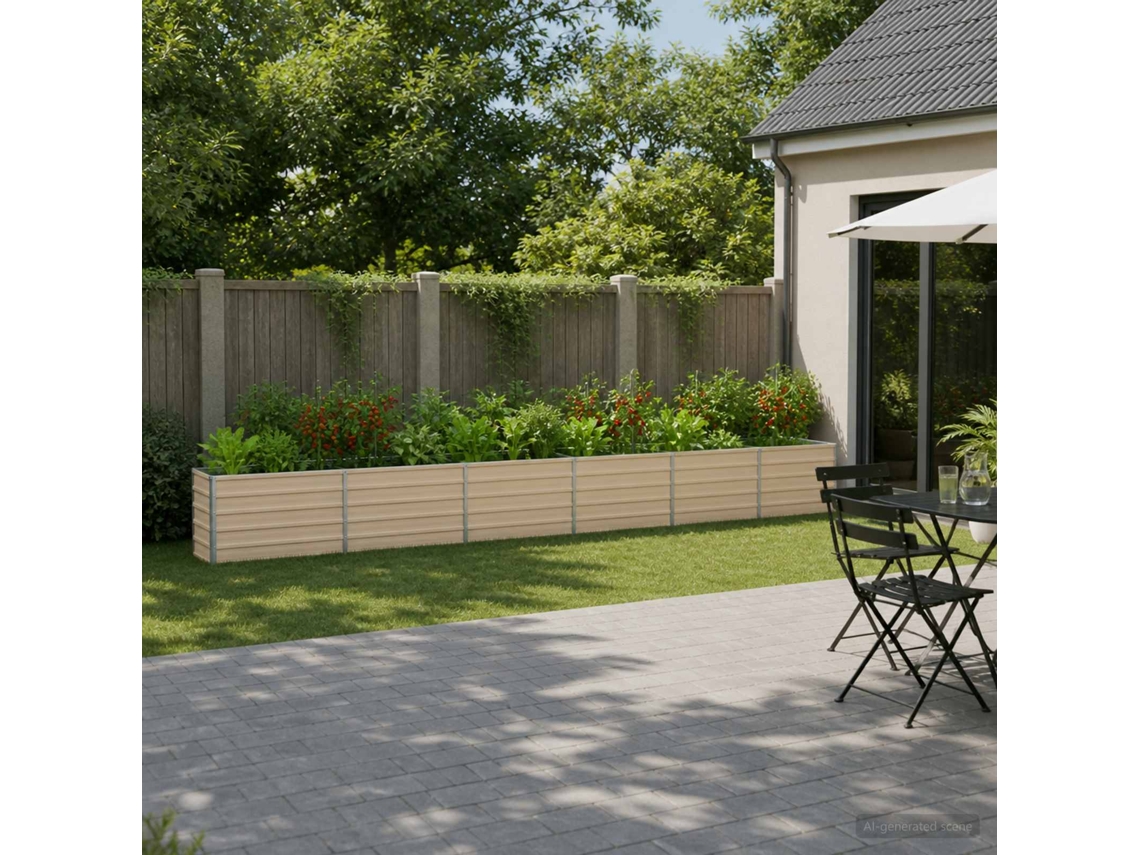 Vidaxl Cama De Jardim Elevada Ivory 480 X 40 X 55 Cm
