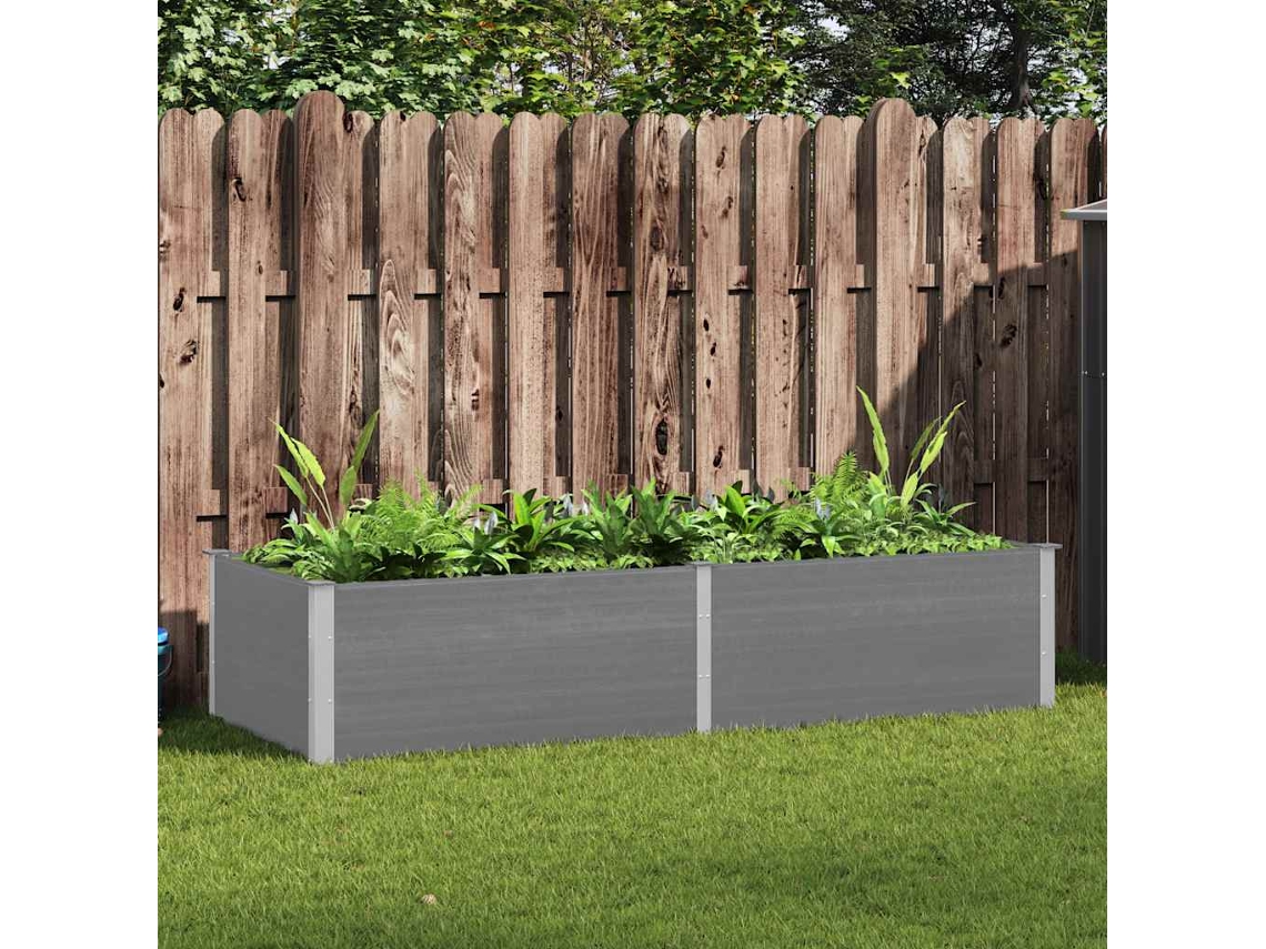 Vidaxl Canteiro Elevado De Jardim 250x100x54 Cm Wpc Cinzento