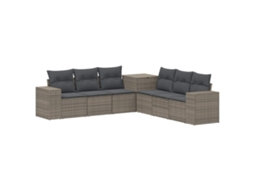 Vidaxl Conjunto De Sofás 7 Pcs Cinza E Cinza Escuro