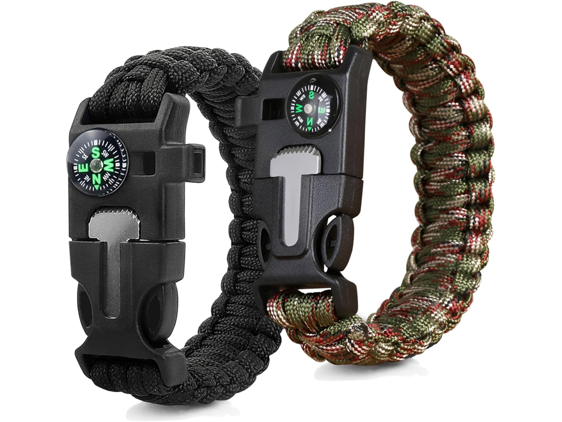 Pulseira de Sobrevivência, Kit de Resgate com Cordão BRILVIBERA