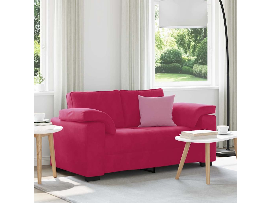 Vidaxl Sofá-luvas 160x77x82 Cm Veludo Vermelho Tinto