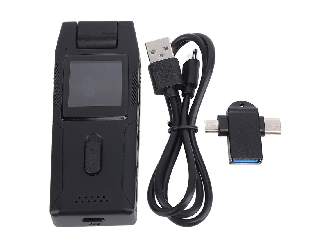 câmera Corporal Vestível 1080p com Tela Tft 1.3 Polegadas Ângulo Amplo 120° e Rotação 180°