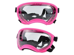 Óculos para Cães Anti uv, Resistente a Impactos, Ajustável, Elástico, Filhotes, Óculos para Cães Grandes, Respiráveis, Rosa e Transparente BRILVIBERA