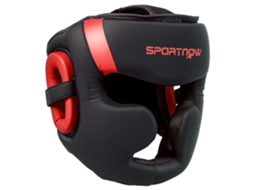Capacete De Boxe Pu, Eva, Nylon E Pp Cor Vermelho 24x23x26 Cm Sportnow