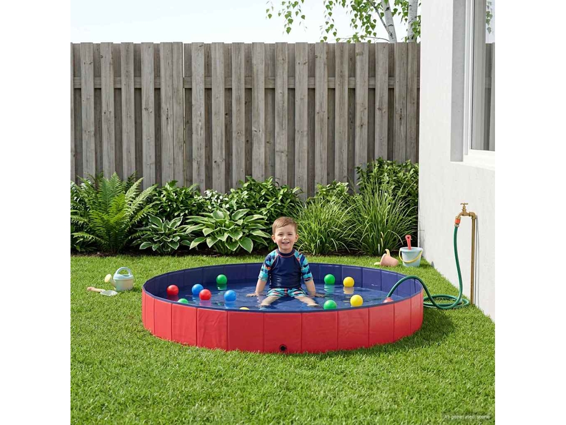 Vidaxl Piscina Infantil Vermelho Ø300 X 38 Cm