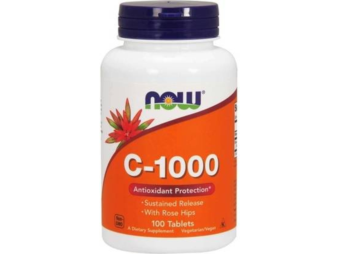Chá NOW Vitamina C Com Rosa Mosqueta (100 tabletes)