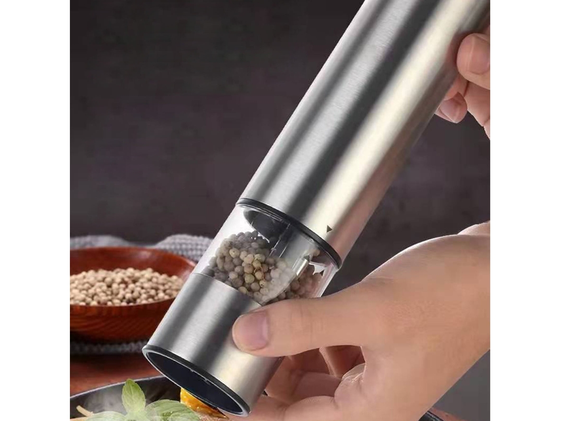 Moedor De Pimenta Elétrico Em Aço Inox 304 - Moinho Recarregável Usb Com Operação De Uma Mão