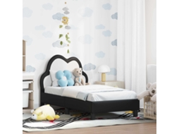 Vidaxl Estrutura De Cama Para Criança Com Cabeceira Preto 70 X 140 Cm