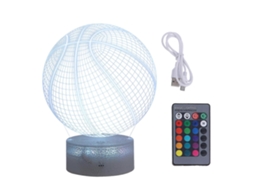 Omni lâmpada de Mesa Led em Forma de Basquete para Quarto Sem Pilhas Secas com Controle Táctil e Decoração de Escritório 19x14x8,5 Cm