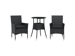 Garden Dining Set, Garden Dining Sets Vidaxl Preto Rattan / Vime (n/a)