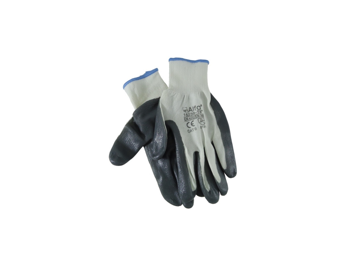 Luvas Nylon C/ Palma Pu Alfa - Tam.8