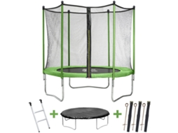 Trampolín ''Yoopi 2'' - Ø 1,80 m - con red + escalera + cubierta + kit de anclaje