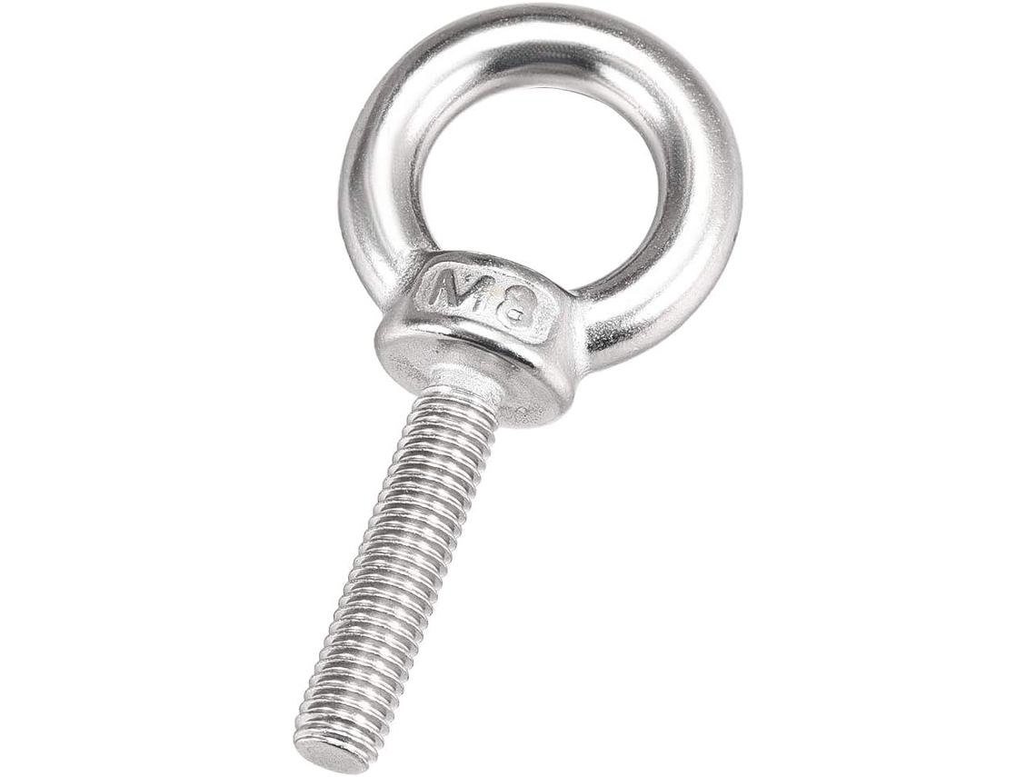 Parafuso de Anel de Elevação M8 x 35mm com Rosca Macho em Aço Inoxidável 304 para Uso Suspenso CHABERLU