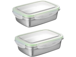 Conjunto De 2-marmitas Bento Em Aço Inoxidável Com Tampa Selada