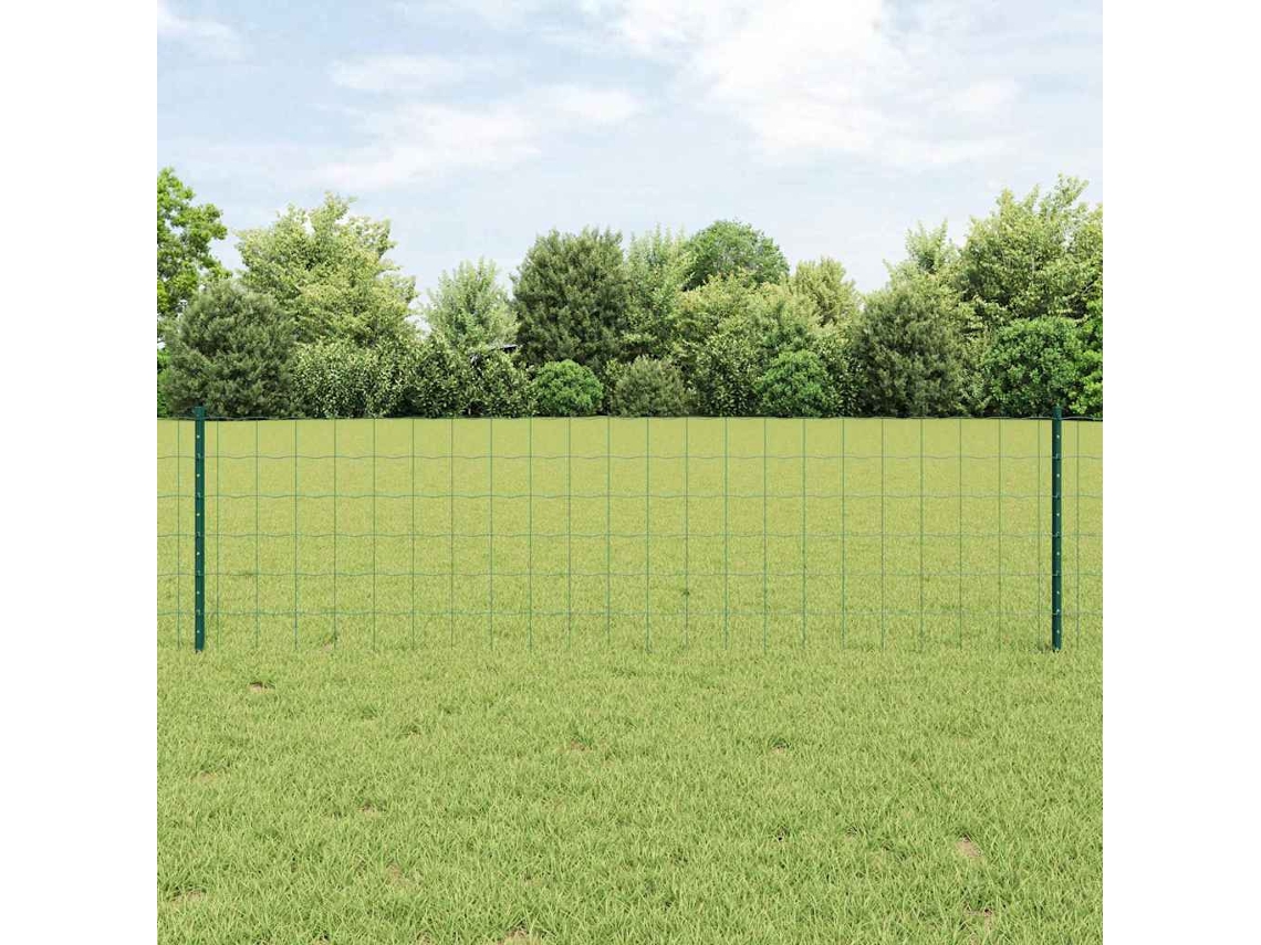 Vidaxl Cerca Euro Com Poste 50 X 0,6 M Aço Revestido De Pvc Verde