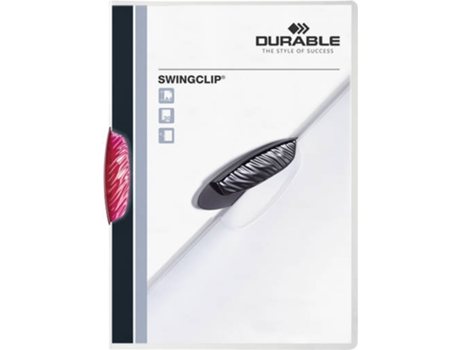 Classificador com Clipe Swingclip®, A4, 30 Folhas, Transparente com Clipe Vermelho