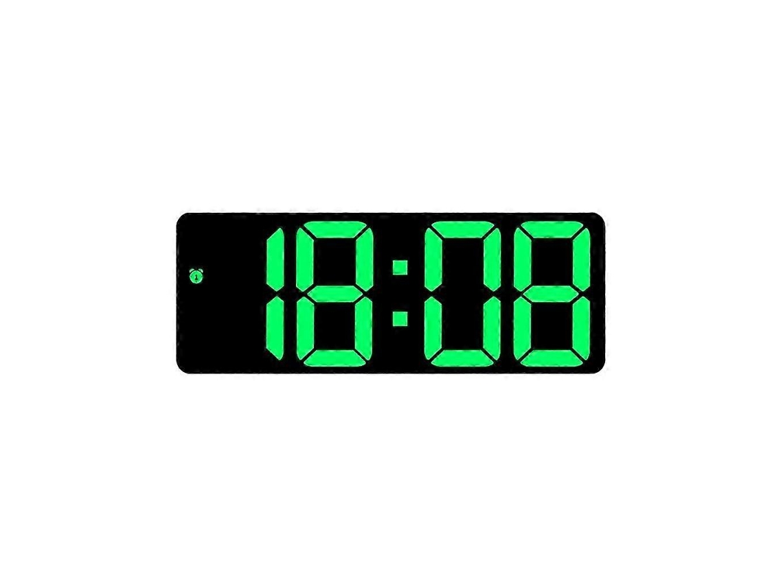 Functional Led Digital Clock Bedside Clock With Adjustable Brightness For Bedroomgreen
