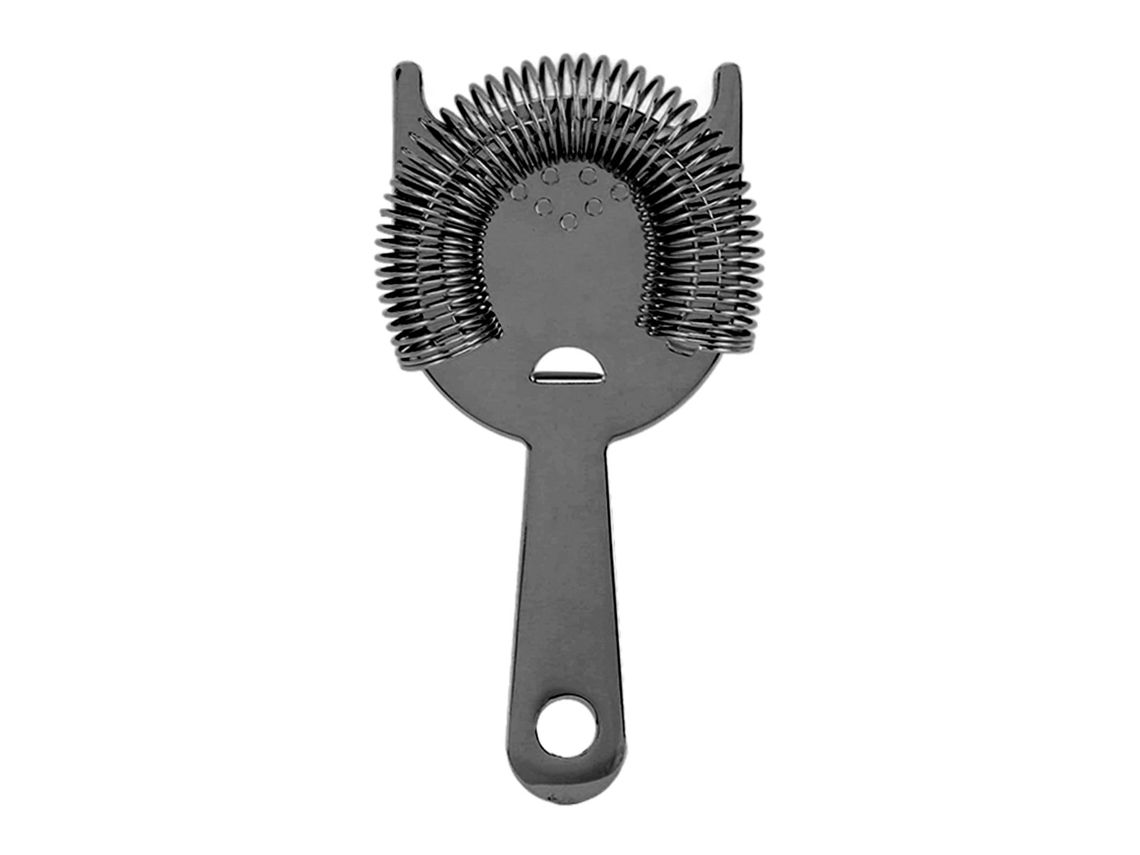Coador de Coquetel de Aço Inoxidável com Mola de Aço para Bar Profissional e Casa Preto