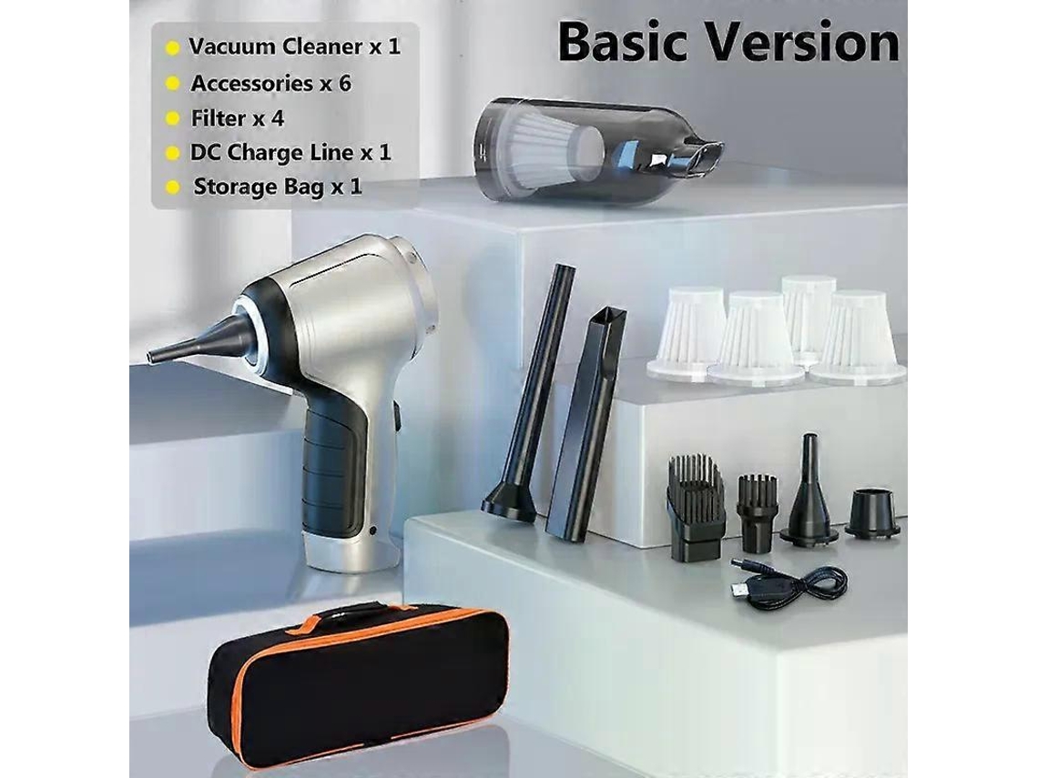 Aspirador De Pó Portátil Para Carro 95000pa, Sem Fio, Sucção Forte, Limpeza Dupla Para Uso Doméstico E Com Bateria Embutida Slowmoose