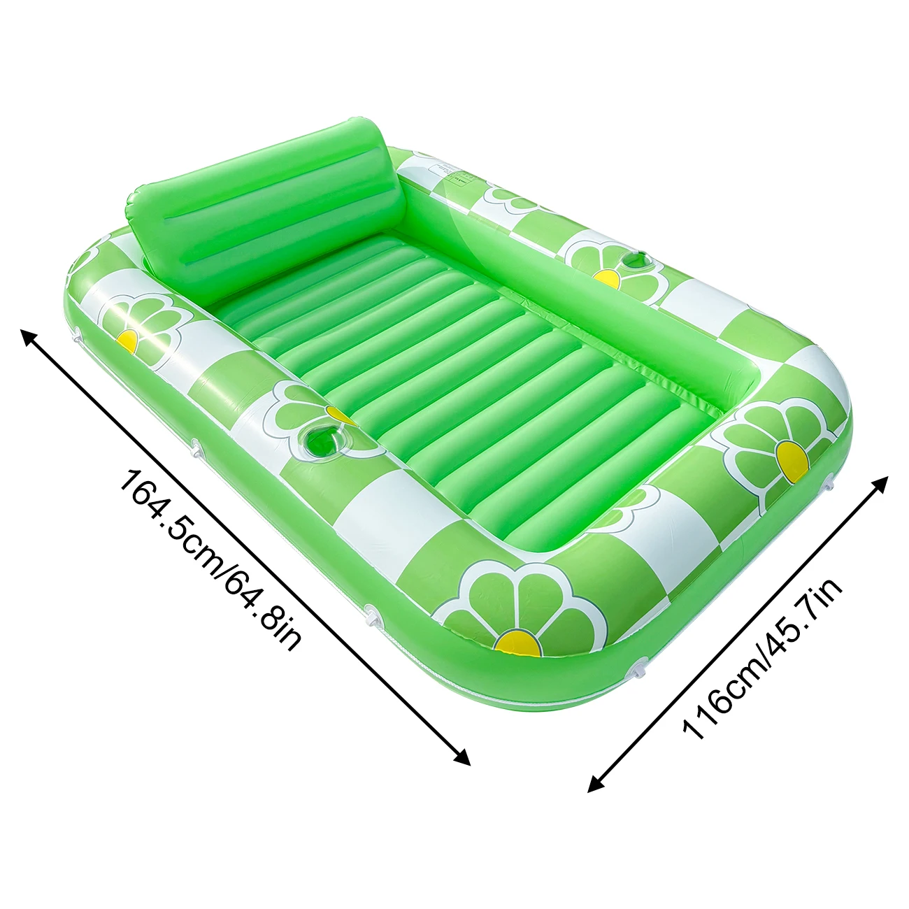 (verde) Espreguiçadeira Inflável Para Piscina, Tapete Flutuante Para Adultos Com Travesseiro