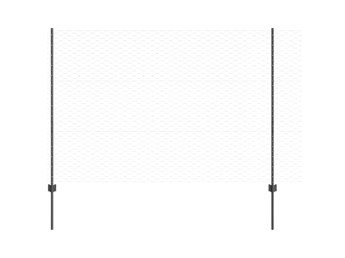 Conjunto 1 Painel De Cerca Vidaxl Cinzento Aço (50 X 1,5 M)