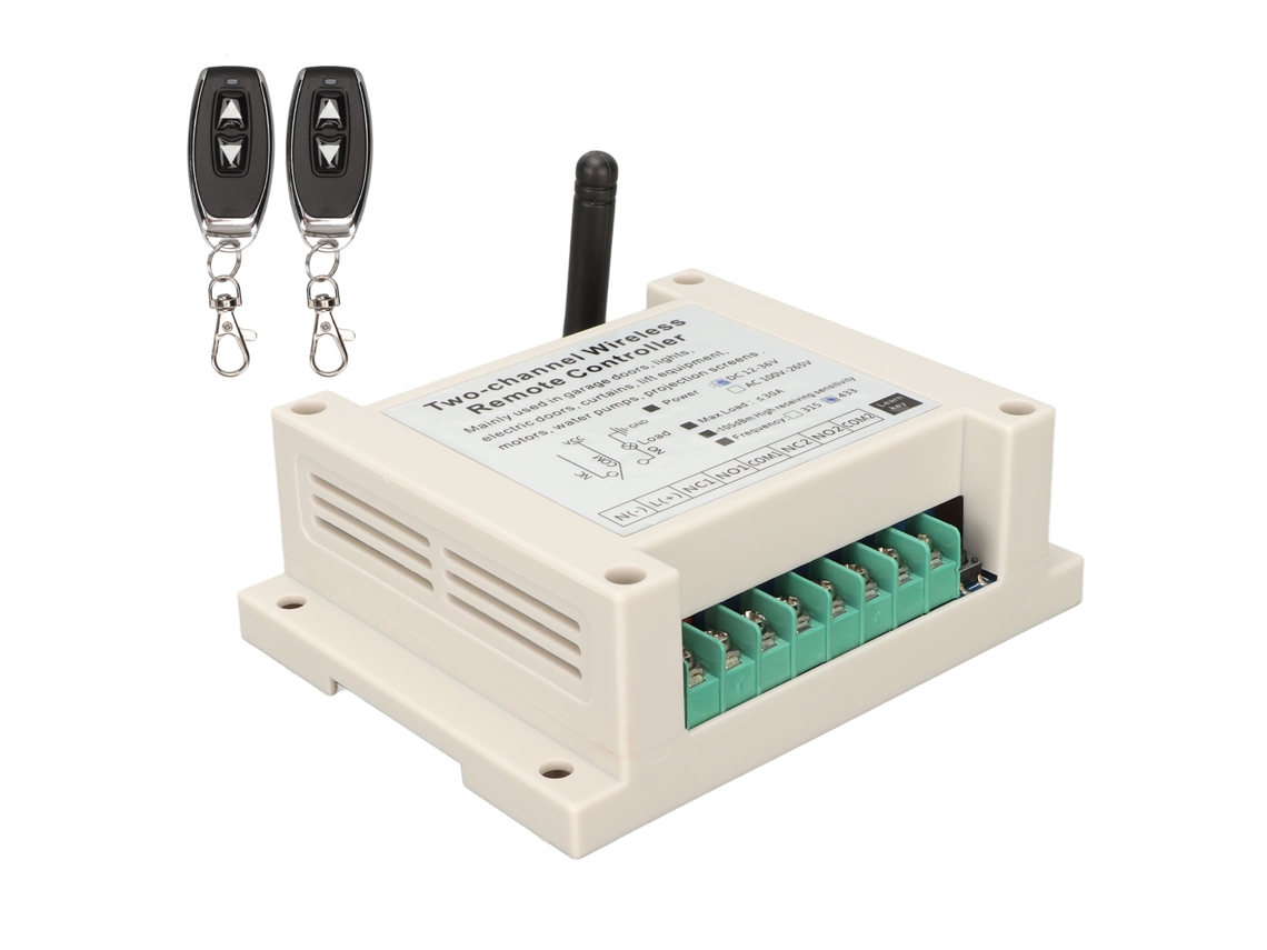 Interruptor De Controle Remoto Sem Fio 2ch 433mhz 30a 12-36v Dc