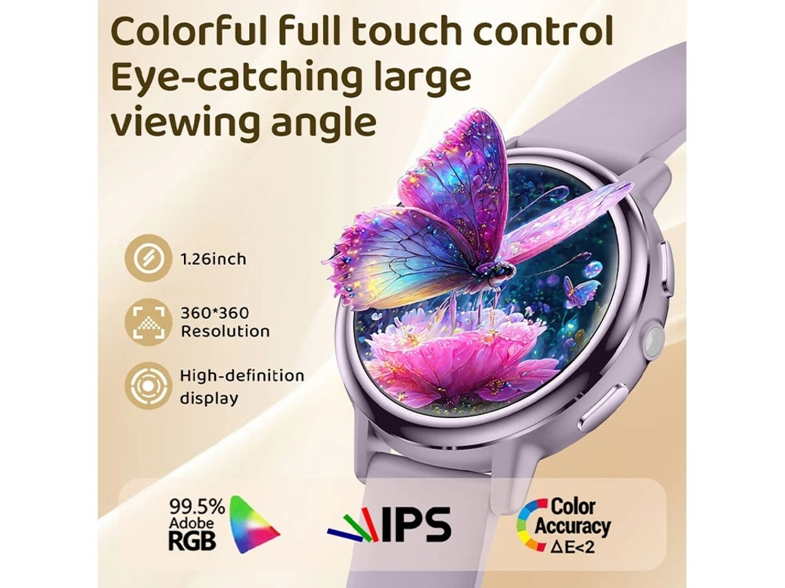 Ak88 Smartwatch Feminino, Monitoramento de Saúde e Chamadas Bluetooth Bestvite (roxo)