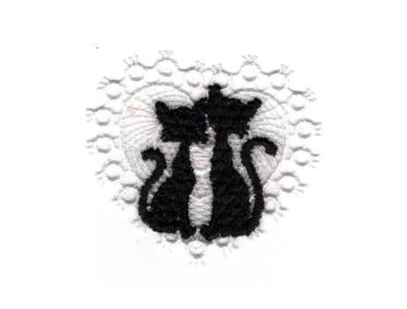 Emblema Termocolante Coração Renda Gato Cor Branco 4 X 5 Cm Mediac