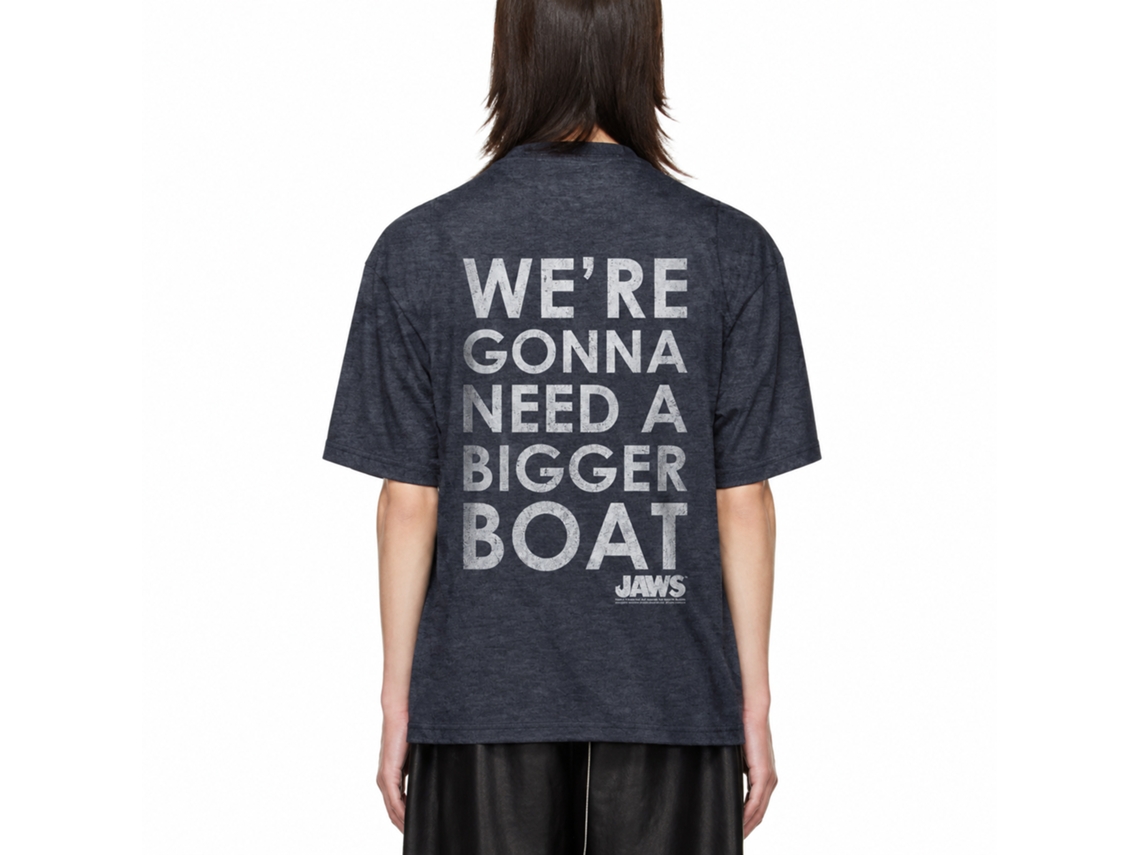 Rockinstone Jaws Movie Bigger Boat Navy Adult T-shirt Size:xxl