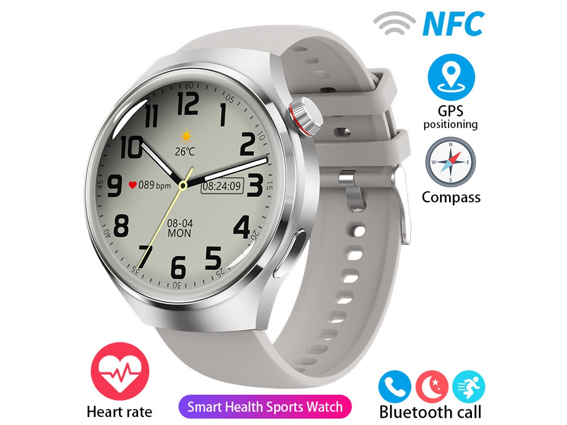 Smart Watch Gt4 Pro Bluetooth Call Health Detection À Prova D'Água Prata GODTVAGT